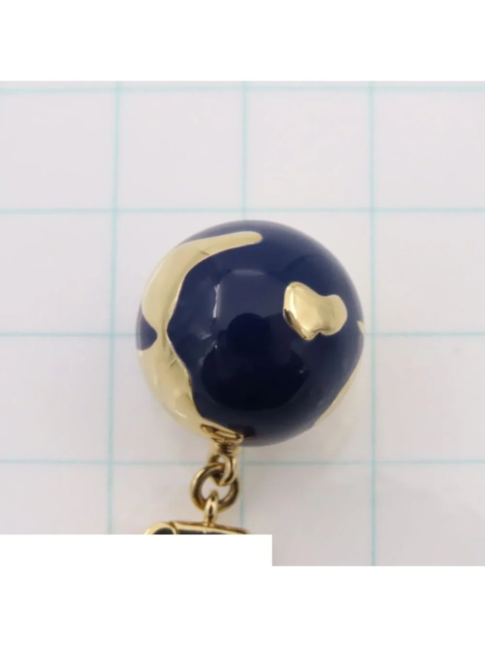 Louis Vuitton Globe Charm Yellow Gold Blue 18K Enamel Diamond Earth